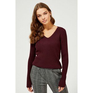 V-neck sweater - burgundy