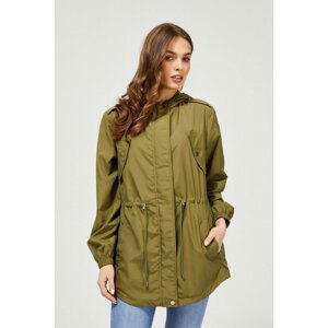 Parka jacket with hood - olive green