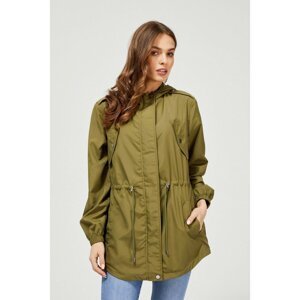 Parka jacket with hood - olive green