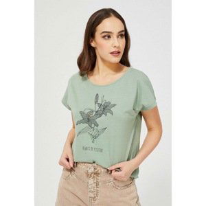 T-shirt with inscription - olive green