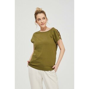 Blouse with decorative sleeves - olive green