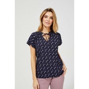 Tied shirt blouse - navy blue