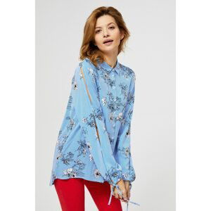 Long shirt with a floral motif