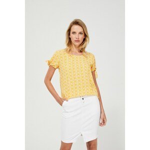 Yellow shirt blouse with binding at the sleeves