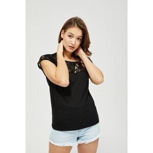 T-shirt with lace - black