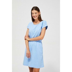 Cotton dress with pockets - blue