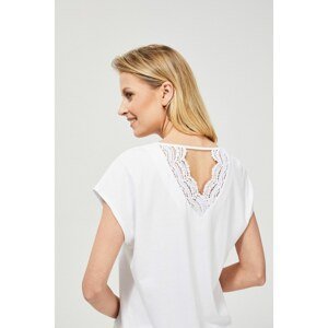 White blouse with lace on the back