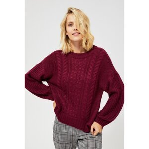 Sweater with a clear weave - maroon