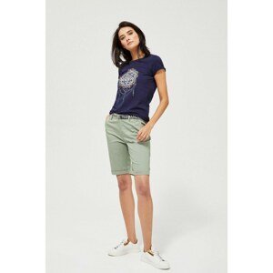 Shorts with a belt - olive