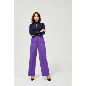 Purple high-waisted wide-leg pants - purple