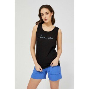 Top with inscription - black
