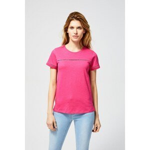 Cotton blouse with openwork decorations - fuchsia
