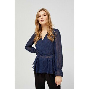 Shirt with a frill - navy blue