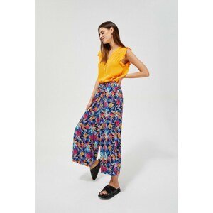 Wide trousers with tropical print