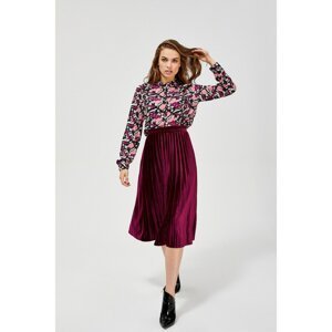 Pleated skirt - burgundy
