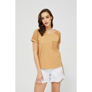 T-shirt with lace Moodo - beige