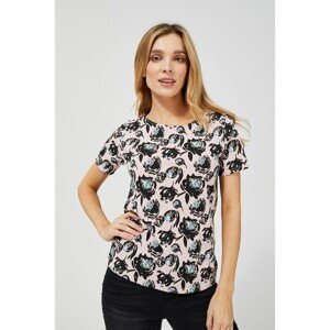 Cotton blouse with a print - pink