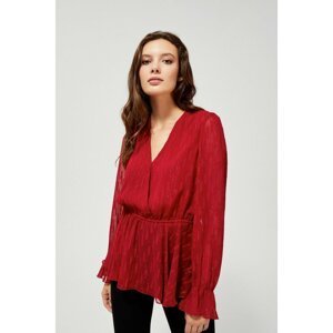 Shirt with a frill - red