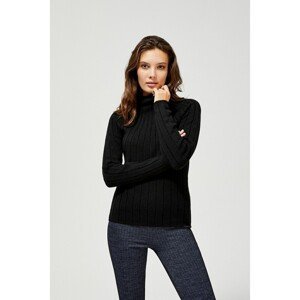 Ribbed sweater - black