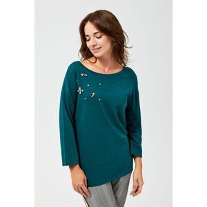Blouse with applications - green