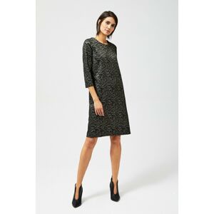 Leopard print dress with a metallic thread