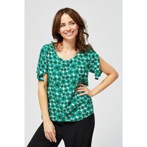 Shirt blouse with slits at the sleeves - green