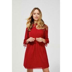 Polka dot dress with long sleeves - red