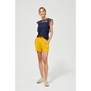 Shorts with a gathered waist - yellow