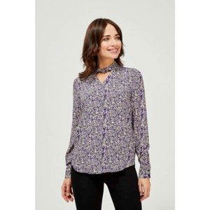 Patterned shirt with a decorative neckline