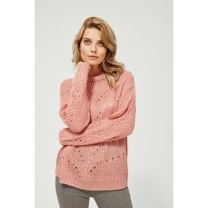Sweater with an openwork pattern - pink