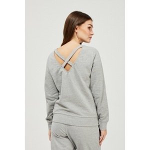 Sweatshirt with a neckline on the back - gray