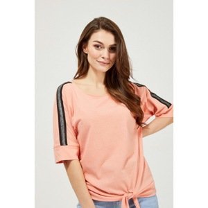 Blouse with stripes - coral
