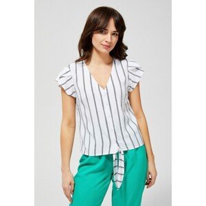 Striped shirt with short sleeves - black and white