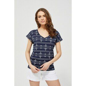 Printed T-shirt - navy blue