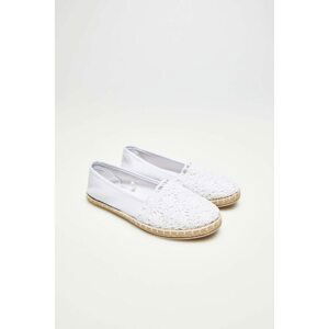 Espadrilles with lace - white