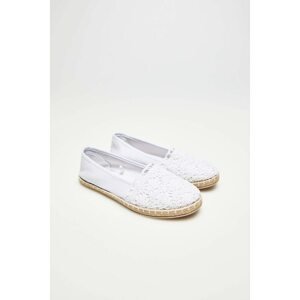 Espadrilles with lace - white