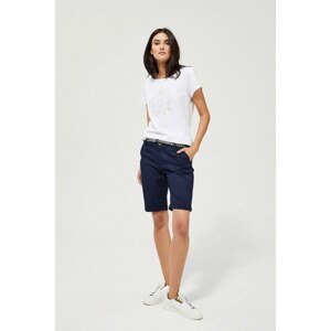 Shorts with a belt - navy blue