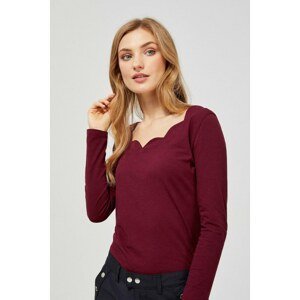 Blouse with a decorative neckline - maroon