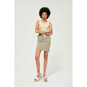 Striped cotton skirt - olive