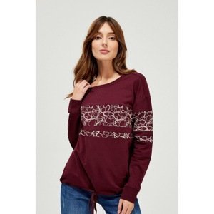 Oversize blouse with a binding - burgundy