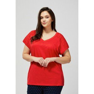 Blouse with decorative sleeves - red