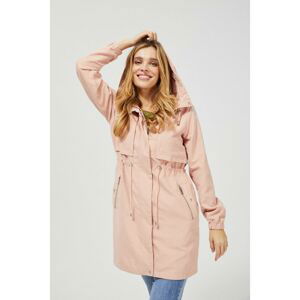 Pink parka jacket with hood - pink