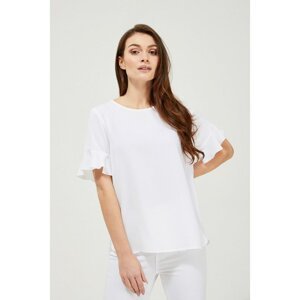 Shirt with a frill at the sleeve - white
