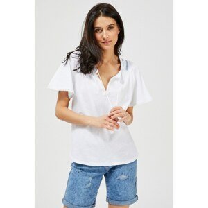 Organic cotton blouse with embroidery - white