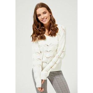 Sweater with an openwork pattern - white