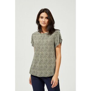 Viscose blouse with a print - olive green