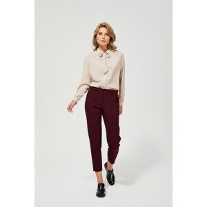 Cigarette trousers with a crease, burgundy color