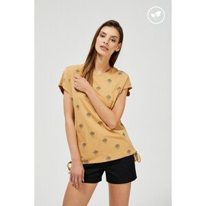 Organic cotton blouse with a print - beige