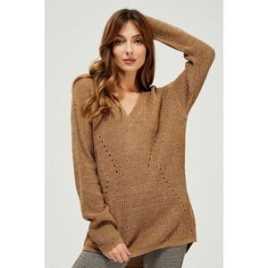 Sweater with a longer back - beige