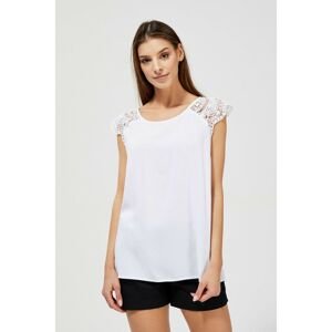 Viscose shirt with lace - white